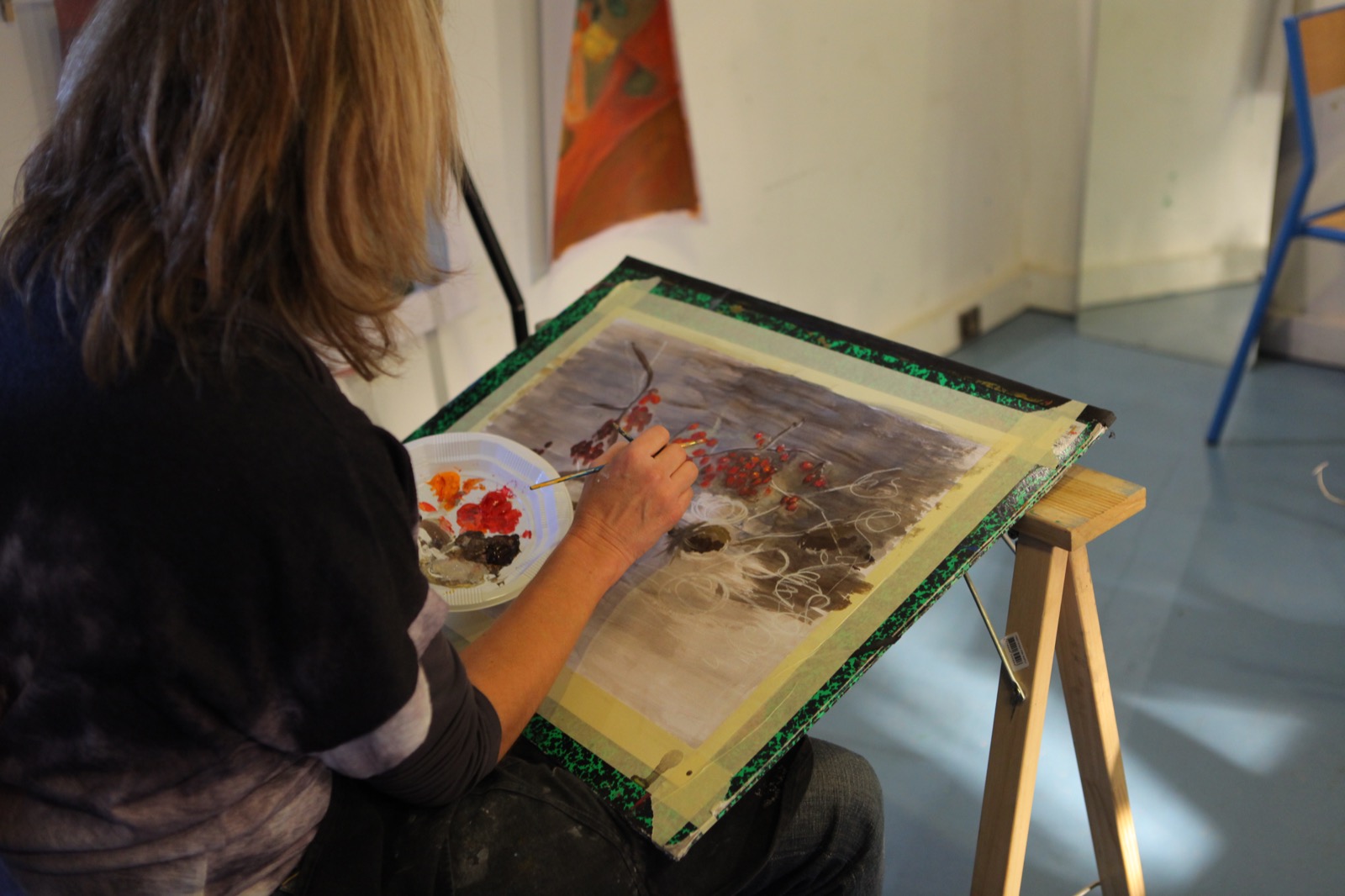 Nature morte peinte à l'huile en cours – atelier Terre & Feu Maisons-Laffitte